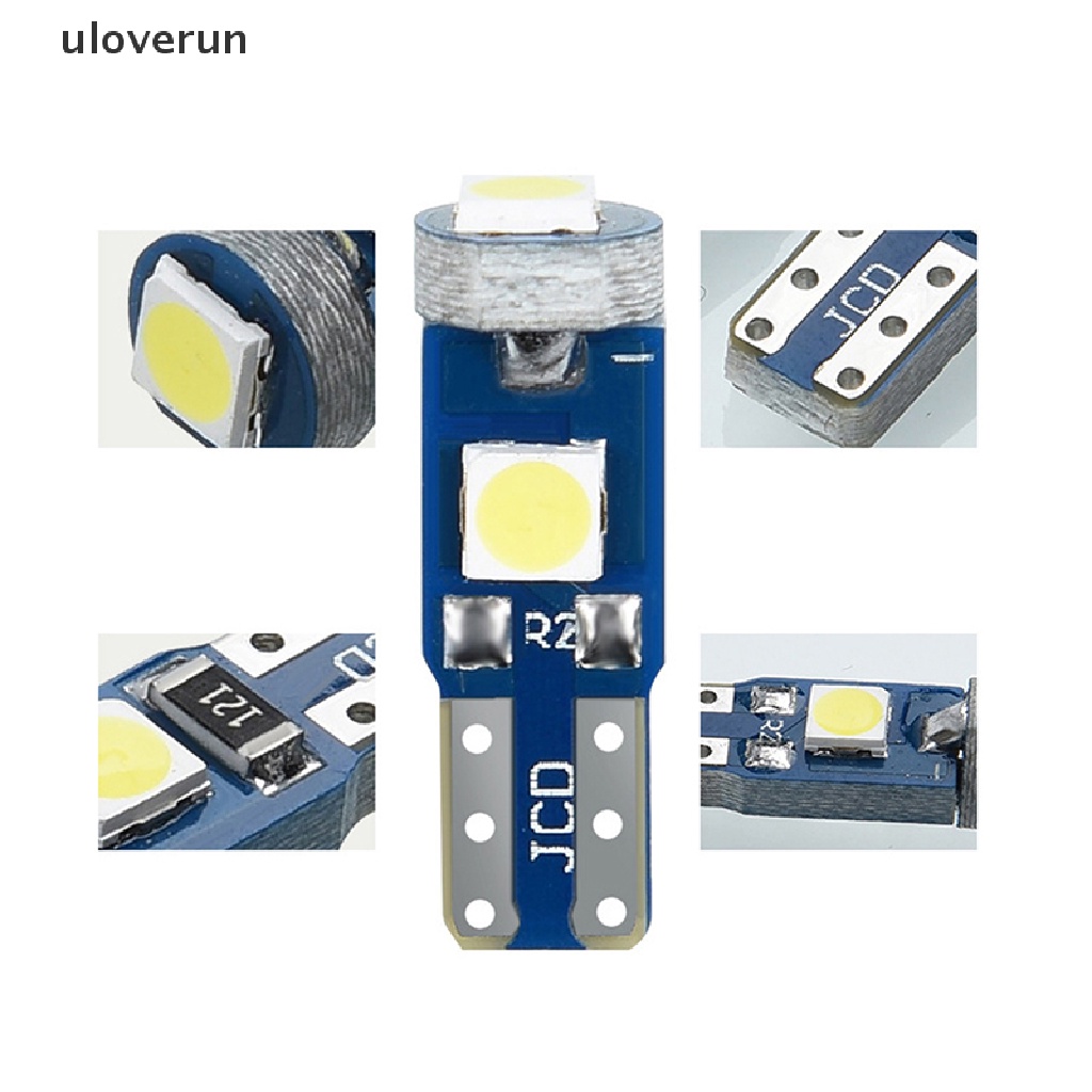 Set 10 Đèn Led T5 W3W W1.2W 3030 Ánh Sáng Trắng Ấm Gắn Bảng Điều Khiển Xe Hơi