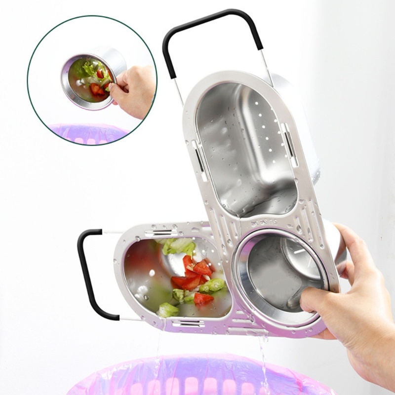 Rổ Đựng Đồ Thoát Nước Bằng Thép Không Gỉ Cho Bồn Rửa Nhà Bếp