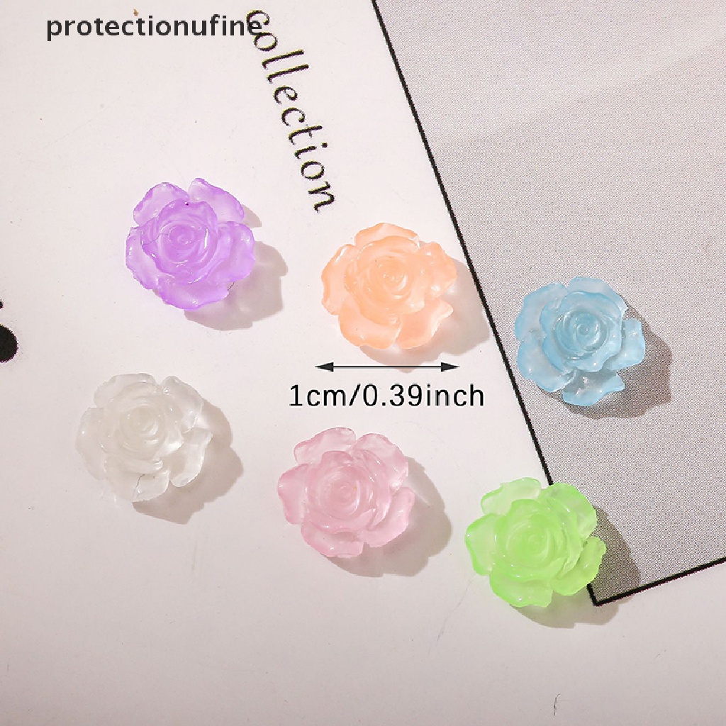 Set 50 Hoa Hồng Dạ Quang 10MM Dùng Trang Trí Móng Tay Nghệ Thuật