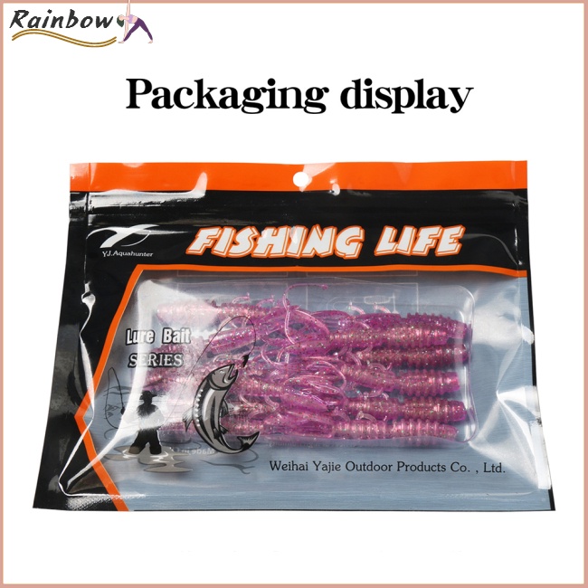 Set 12 Mồi Câu Cá Bằng Silicon Mềm Hình Con Tôm