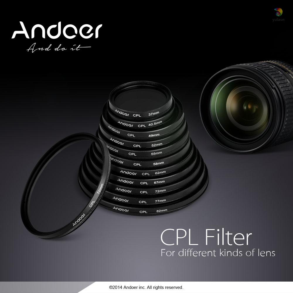 Kính Lọc Phân Cực Andoer 58mm Cho Máy Ảnh DSLR