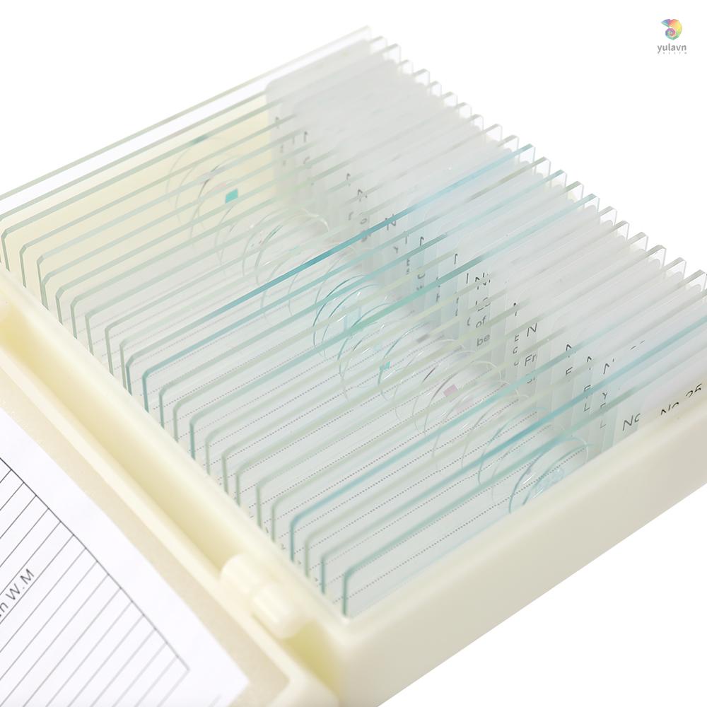 Bộ 25 Mẫu Kính Hiển Vi Động Vật / Cây Trồng Cơ Bản Chuẩn Bị Côn Trùng Nhỏ Gọn Bảo Vệ Chống Trượt