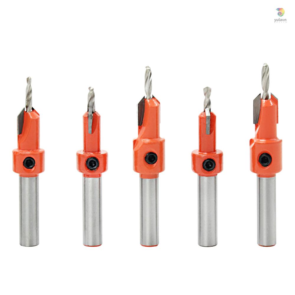 Bộ 5 Mũi Khoan Gỗ Lỗ Lục Giác Kèm Chìa Khóa Lục Giác