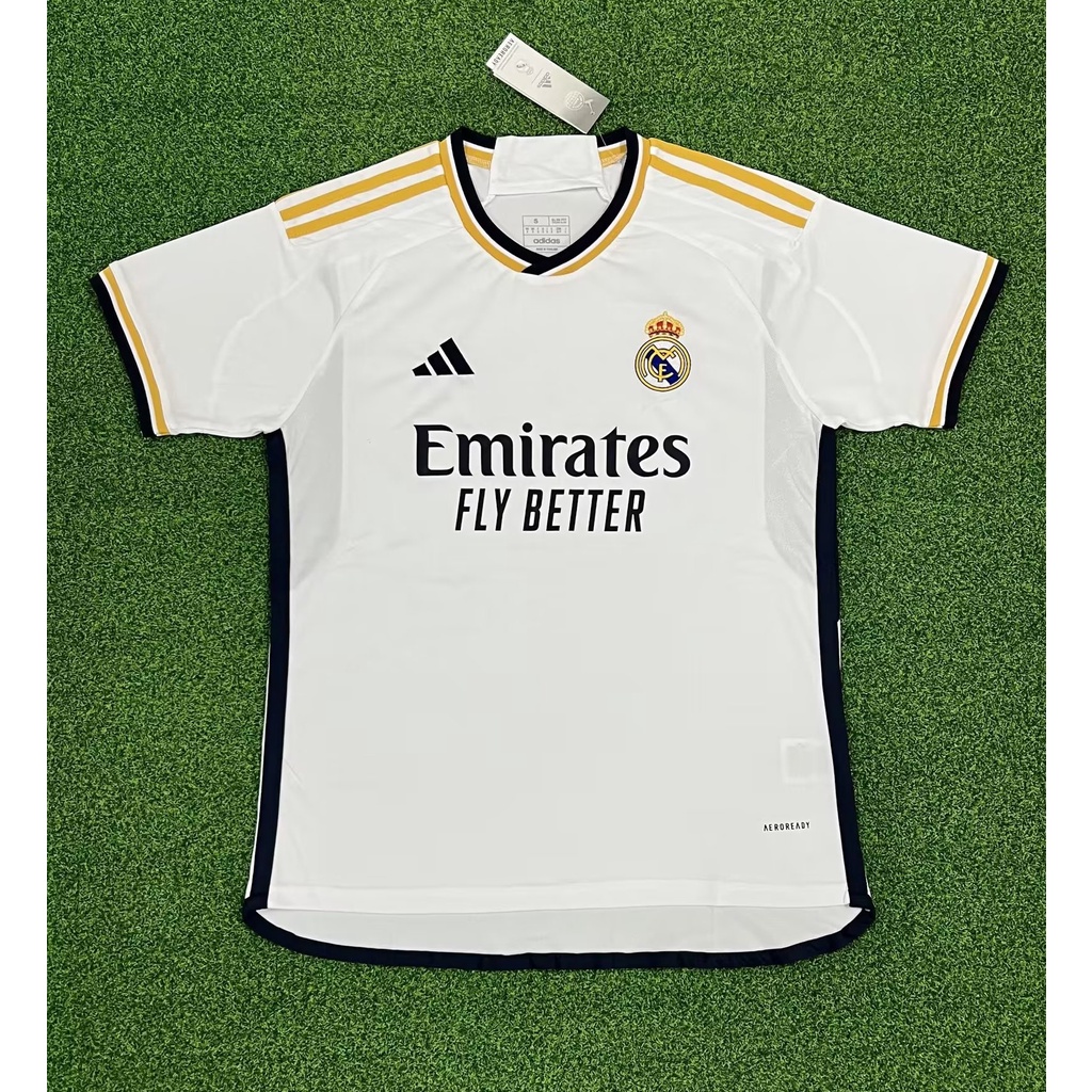 Áo Thun Thể Thao Tay Ngắn Màu Trắng In Logo Real Madrid Thời Trang Chất Lượng Cao Size s-4xl 2324