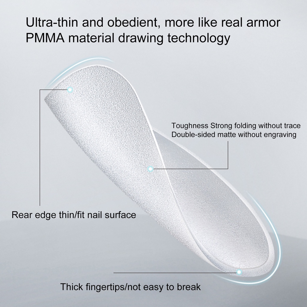 Hộp 420 Móng Tay Giả Bằng Acrylic Trong Suốt Mặt Nhám