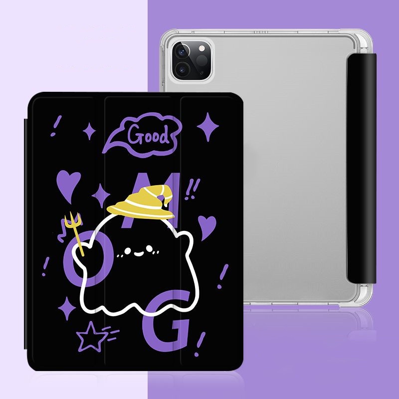 Ốp Máy Tính Bảng Mềm In Hình Ma Dễ Thương Có Ngăn Đựng Bút Cho iPad Gen10 7 / 8 / 9 10.2 "Air4 / Air5 Pro11" Pro12.9 "2022 mini6