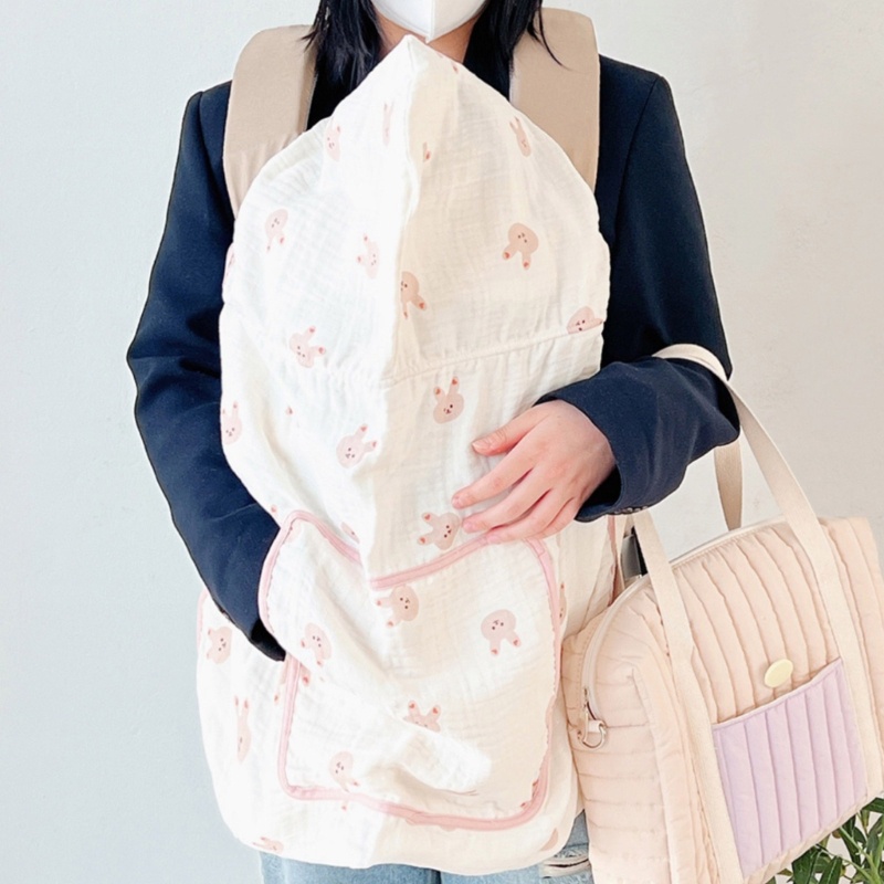 Chăn Quấn Em Bé Chất Liệu Cotton Dày Dặn In Họa Tiết Hoạt Hình Dễ Thương
