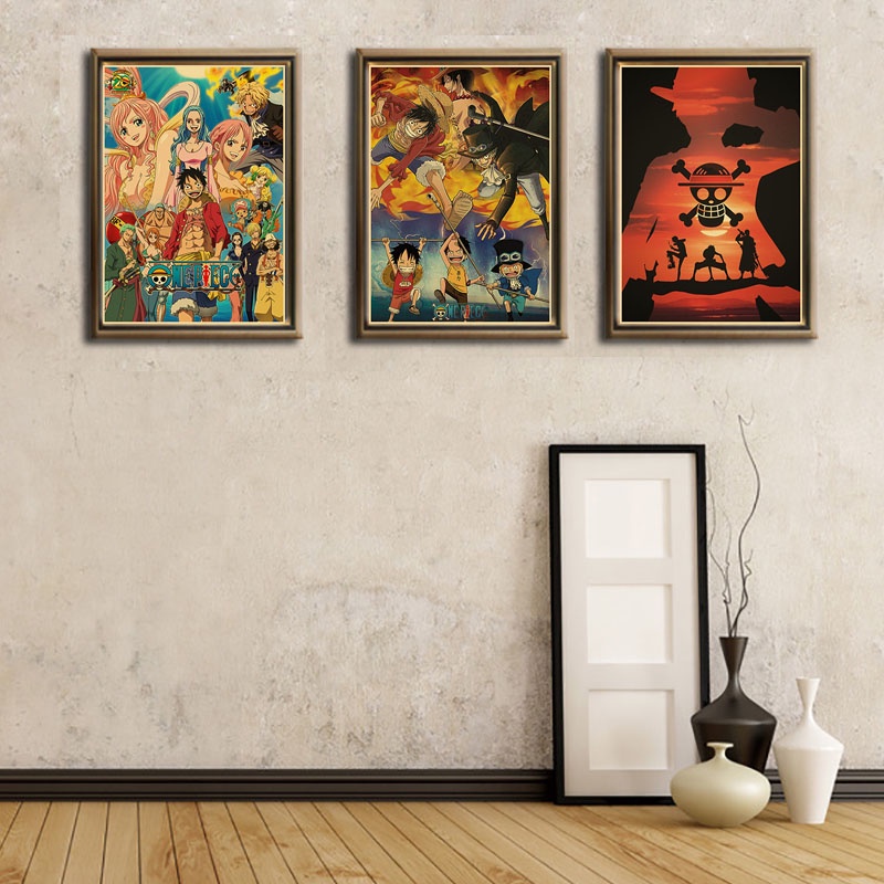 Tranh Giấy Kraft Treo Tường Họa Tiết Manga Cướp Biển Retro 42X30CM Trang Trí Phòng Ngủ / Nhà Cửa / Quán Bar