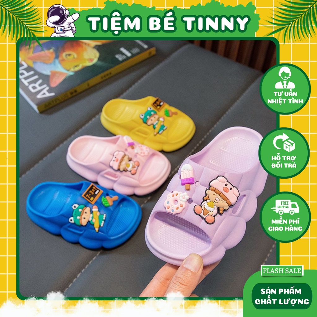 Dép lê bé trai bé gái (form to) có hình Stick dễ thương đế chống trượt CF-508