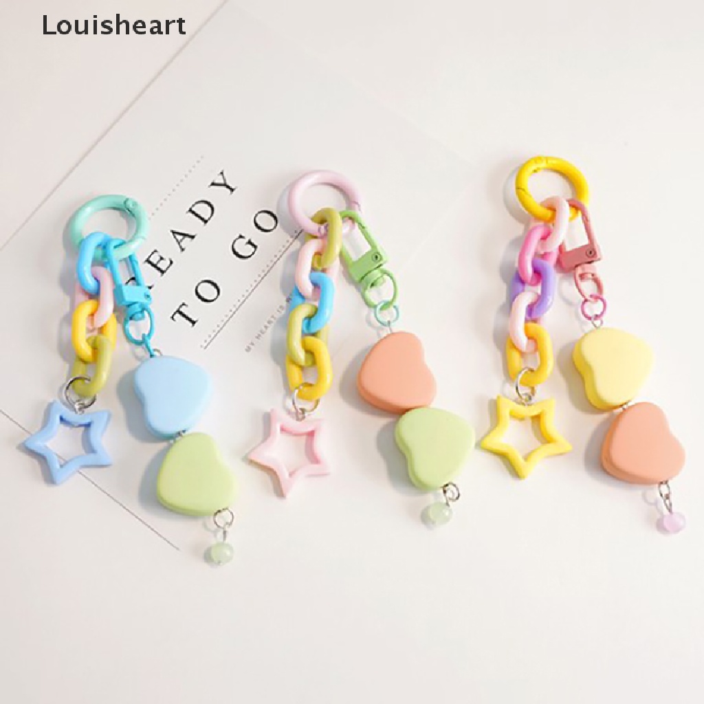 Louisheart Móc Khóa Xe Hơi / Ba Lô / Móc Chìa Khóa Bằng Acrylic Màu Kẹo Hình Ngôi Sao DIY Chất Lượng Cao