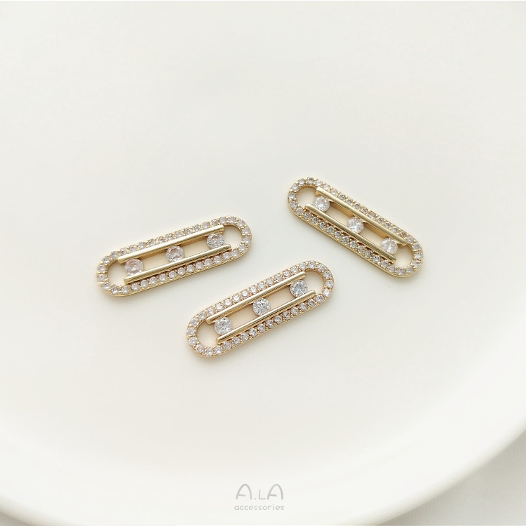 Dây Chuyền / Vòng Tay Thủ Công Mạ Vàng 14k Đính Đá Zircon Nhiều Màu Sắc