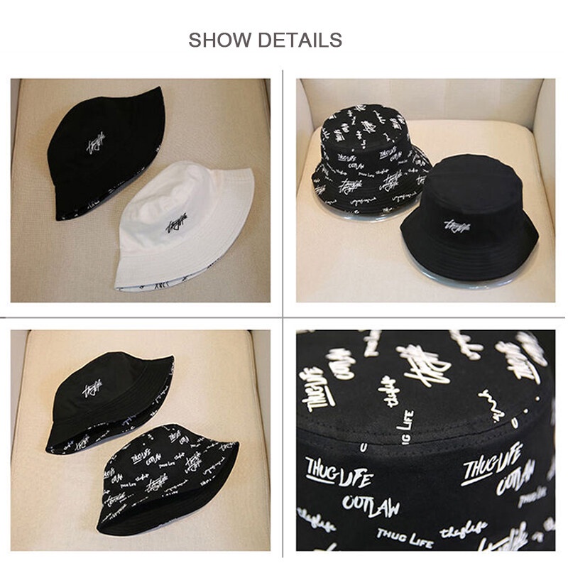 Nón Tai Bèo Hai Mặt Họa Tiết graffiti Cá Tính Cho Nam