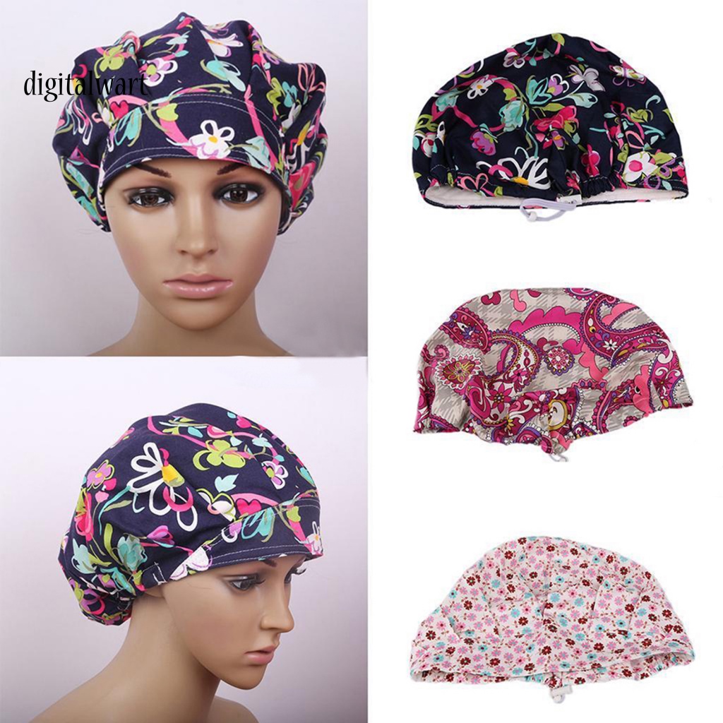 Kỹ Thuật Số| Mũ Trùm Đầu Bằng Cotton Thoáng Khí In Họa Tiết Hoa Tùy Chỉnh Cho Beautician