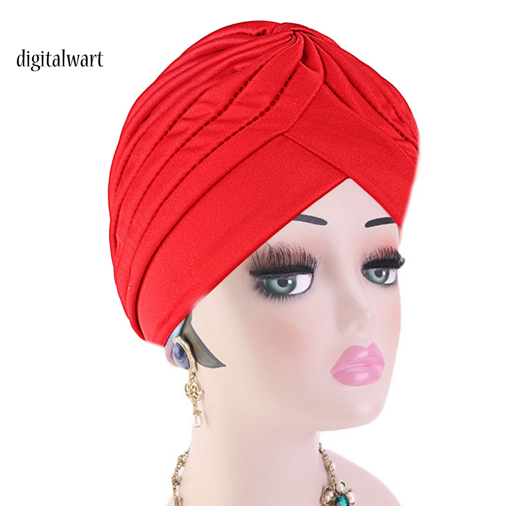 Kỹ Thuật Số| Mũ Turban Xếp Ly Co Giãn Thoáng Khí Chống Tia UV Chống Nắng Không Vành