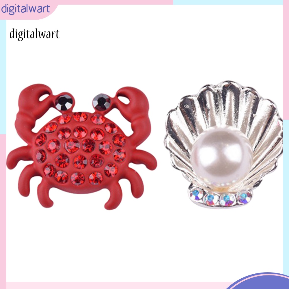 Kỹ Thuật Số| Khuyên Tai Hình Con Cua Đính Đá Và Ngọc Trai Dễ Thương Cho Nữ