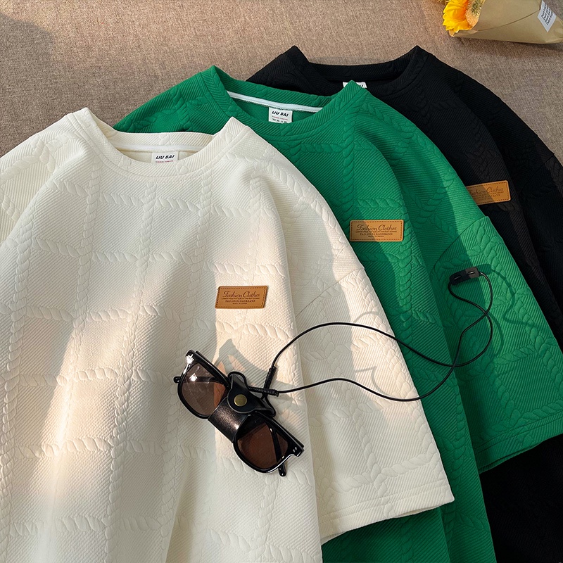 Áo Thun Tay Ngắn Cổ Tròn Dáng Rộng Phong Cách Đường Phố Thời Trang Mùa Hè Cho Nam