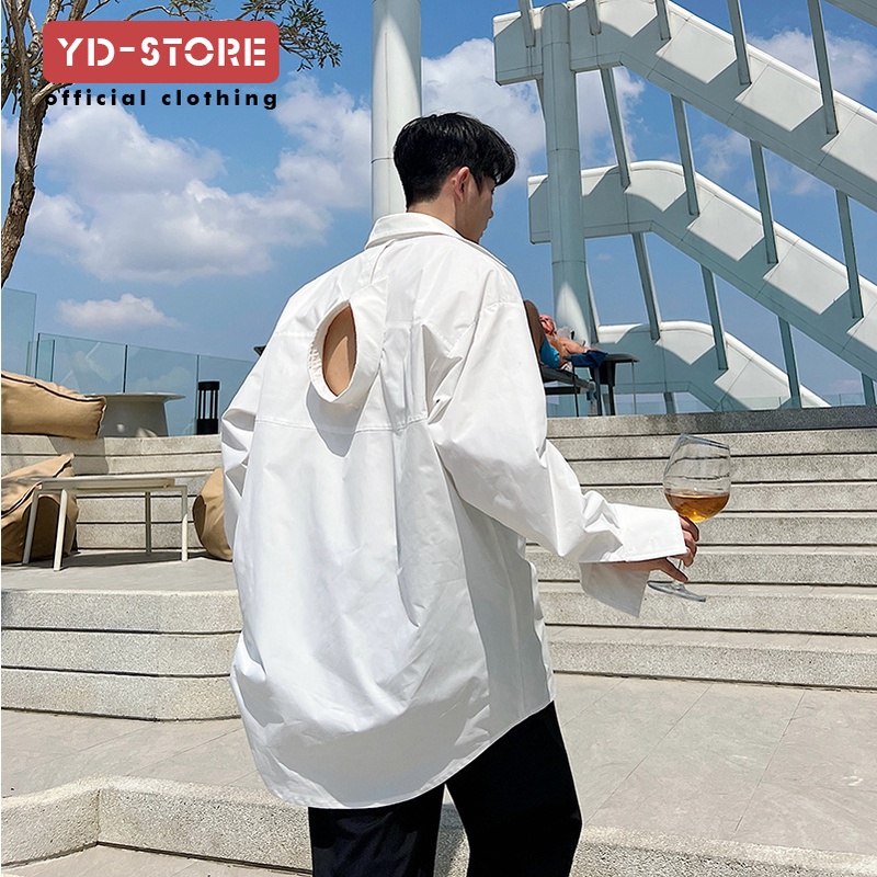 Áo Sơ Mi Nam Dài Tay Cổ Cao Màu Trơn Phong Cách Hàn Quốc Thời Trang Xuân Hè Hàng Mới