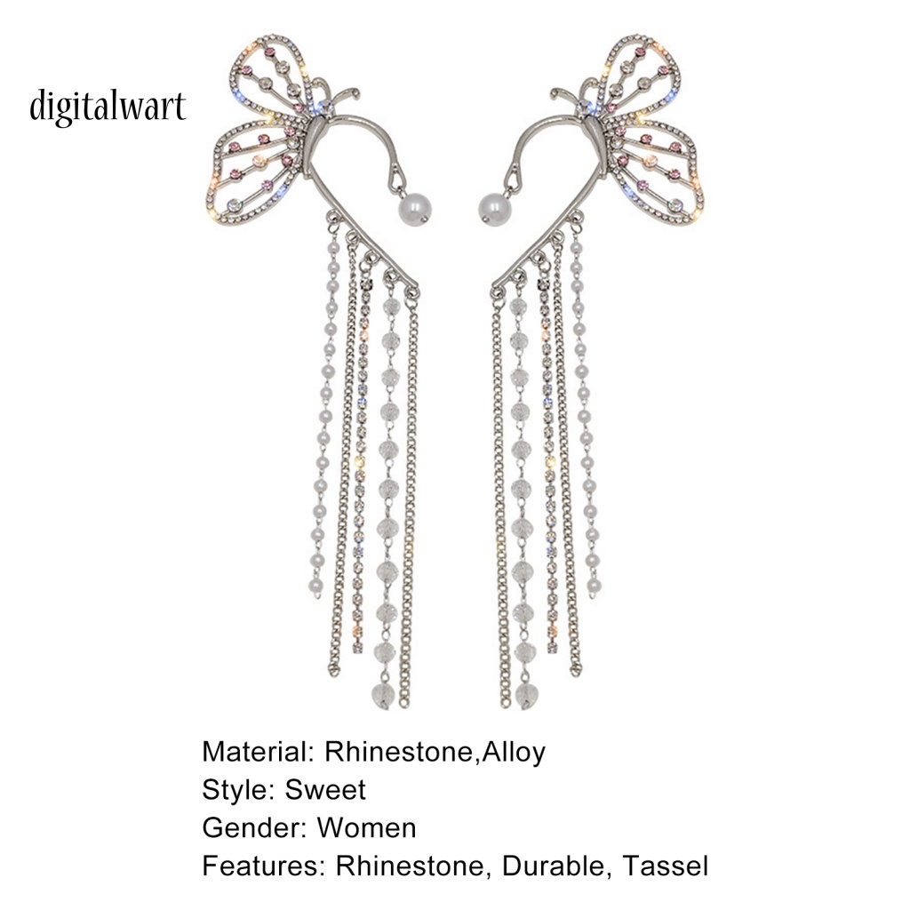 Kỹ Thuật Số| 1 Đôi Bông Tai Hình Bướm Có Đính Đá Lấp Lánh Dành Cho Nữ