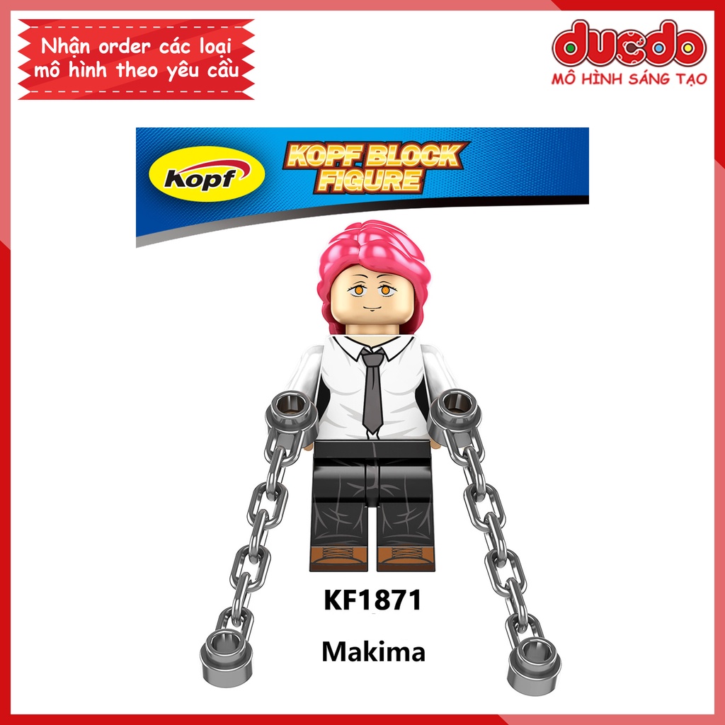 Minifigures nhân vật Quỷ Máy Cưa Chainsaw Man Denji Pochita - Đồ chơi Lắp ghép Xếp hình Mini Mô hình Kopf KF6180
