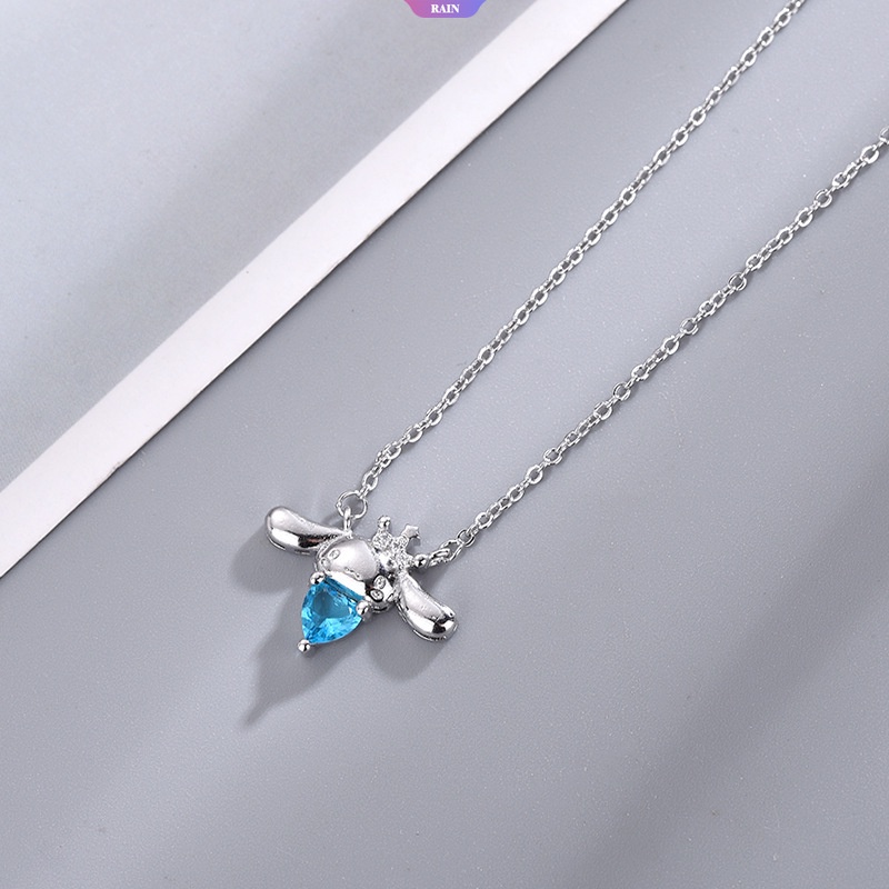 SANRIO Vòng cổ Mặt Hình Cinnamoroll Aquamarine Trái Tim Hoạt Hình Kawaii Quà Tặng Sinh Nhật Ngọt Ngào Cho Bạn Gái [RAIN]