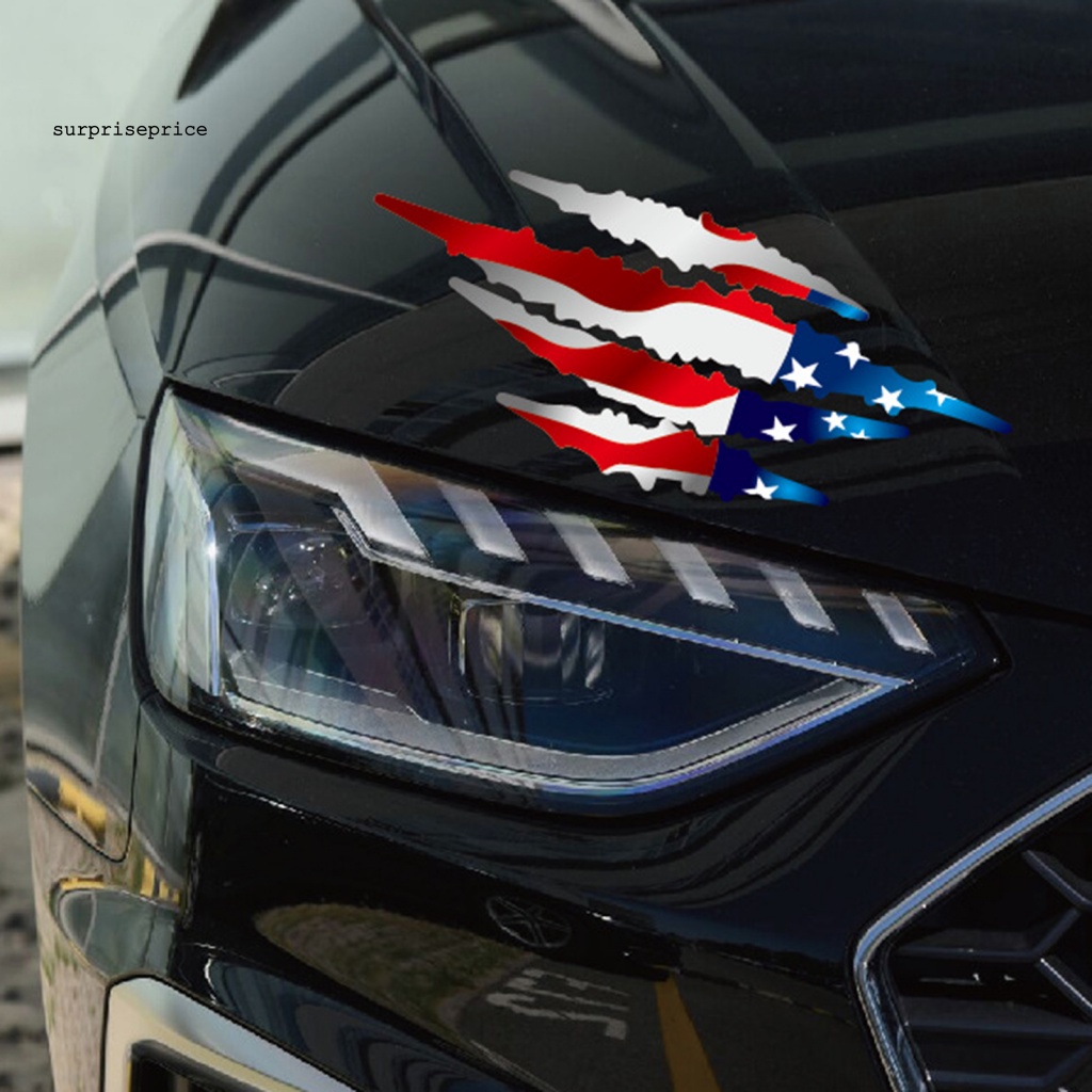 Bộ 2 Miếng Dán Trang Trí Xe Hơi Hình Lá Cờ Mỹ Chống Mài Mòn