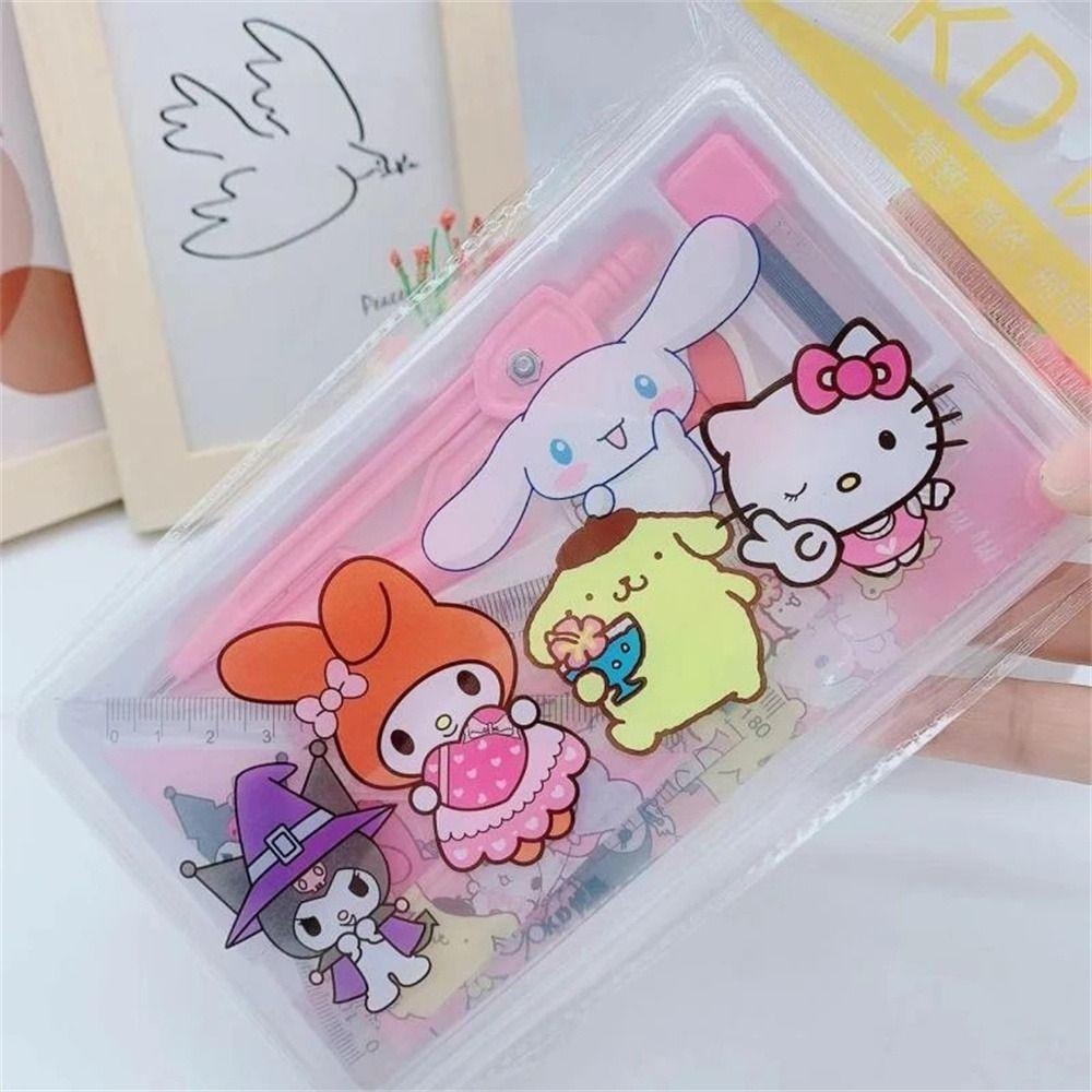 PEWANY Bộ 7 Thước Kẻ Hoạt Hình Xinh Xắn Bằng Nhựa