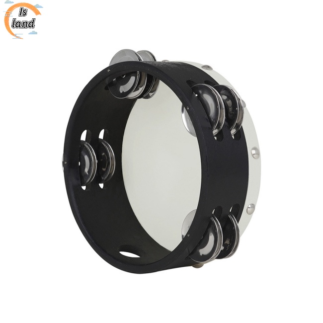 Set 2 Trống Lục Lạc Gỗ Lục Lạc Hai Hàng Kích Thước 6 Inch 8 Inch Dành Cho Trẻ Mẫu Giáo