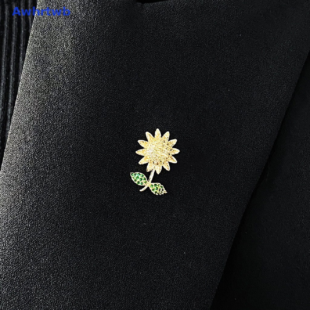 Ghim Cài Áo Hình Hoa Hướng Dương Đính Đá Zircon Dễ Thương Cho Nữ Mới