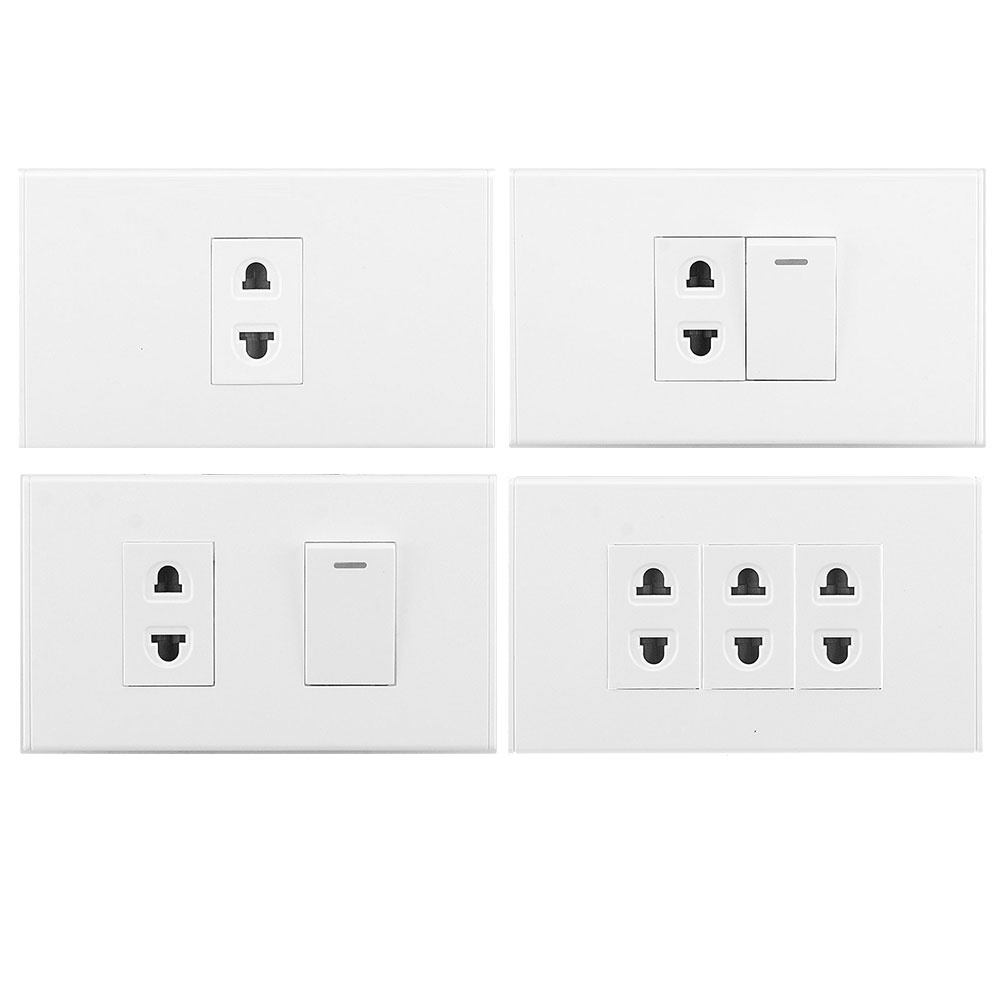Bảng điều khiển ổ cắm âm tường 2.1A 2 công tắc Bộ chuyển đổi sạc cổng USB 110V-250V có thể ghép theo ý muốn