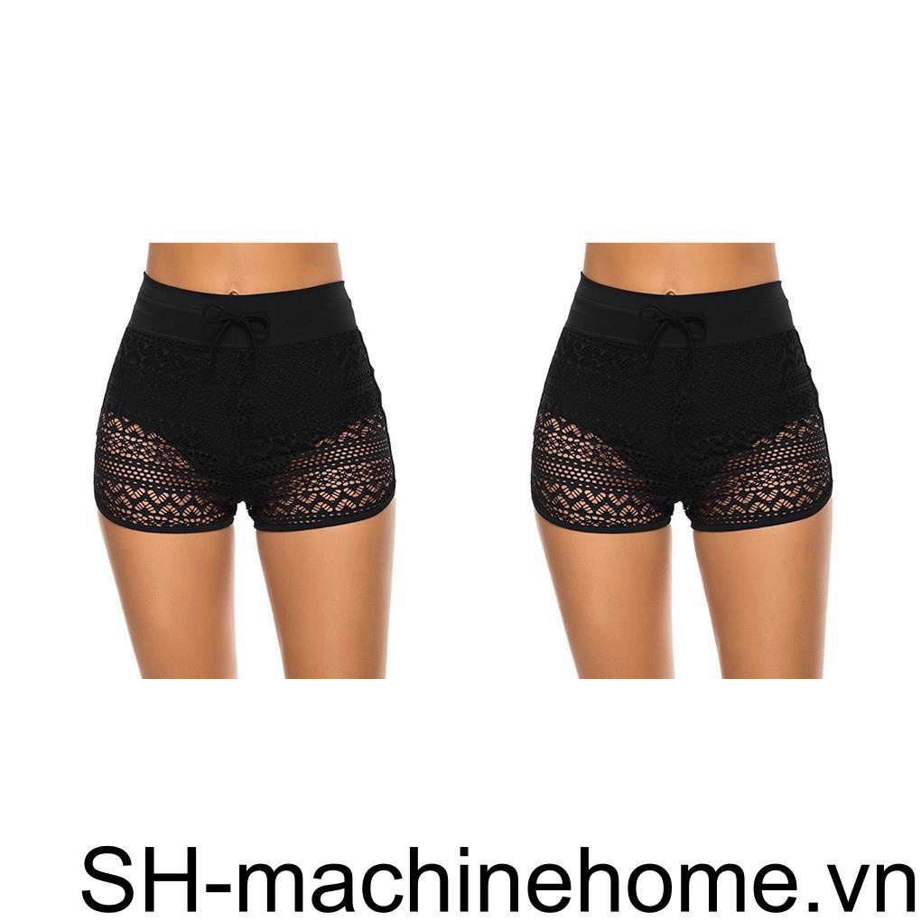 Quần Bơi 1 / 2 / 3 Lưng Cao Phối Ren Thời Trang Đi Biển Mùa Hè Cho Nữ