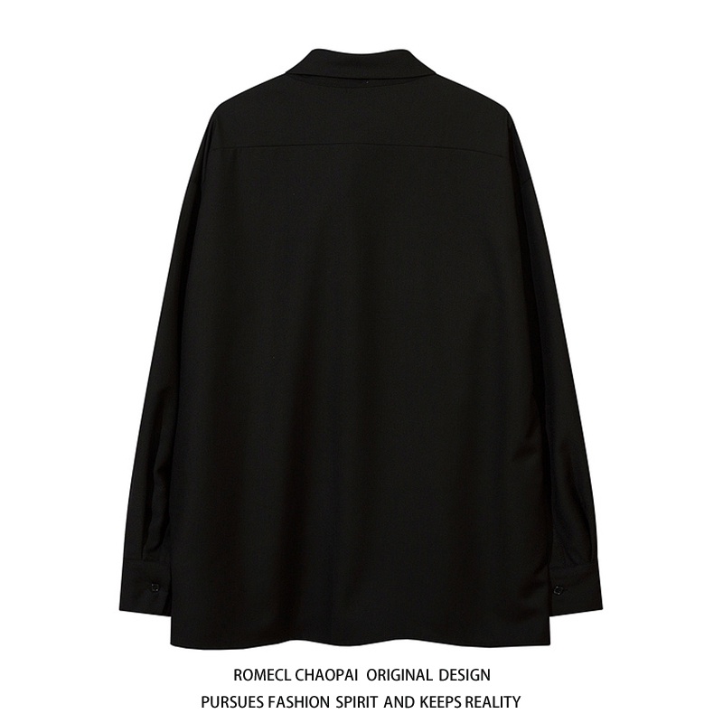 Áo Sơ Mi Tay Dài Phối Dây Xích Kim Loại Thời Trang Đường Phố Cá Tính Cho Nam