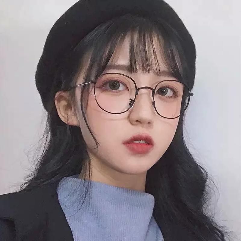 Paozhu Kính Mát Gọng Kim Loại Tròn Màu Đen Phong Cách Hàn Quốc Dễ Phối Đồ Hàng Ngày Cho Nam Và Nữ