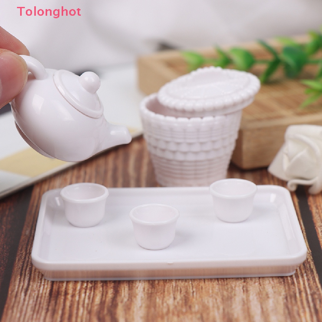 Set 6 Mô Hình Ấm Trà / Tách Cà Phê Trang Trí Nhà Búp Bê