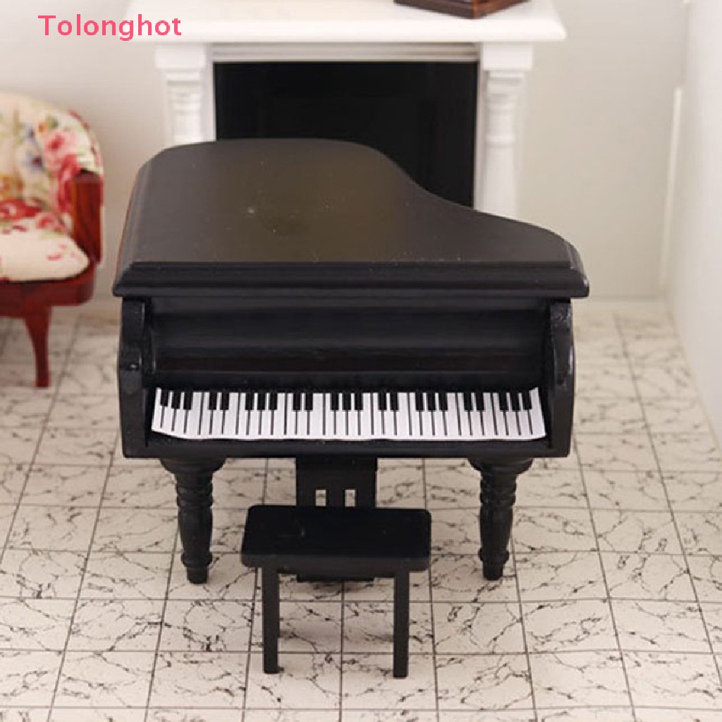 Mô Hình Đàn Piano Trắng Đen Tỉ Lệ 1: 12 Trang Trí Nhà Búp Bê