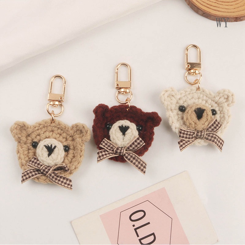 Móc Khóa Hình Gấu Thắt Nơ Bằng Vải Thời Trang