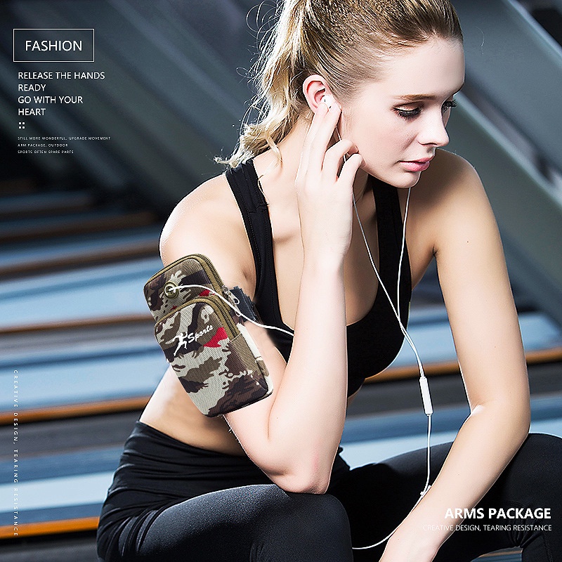 Túi Đựng Điện Thoại Đa Năng Đeo Cánh Tay Họa Tiết Rằn Ri Cá Tính Cho Nam Nữ