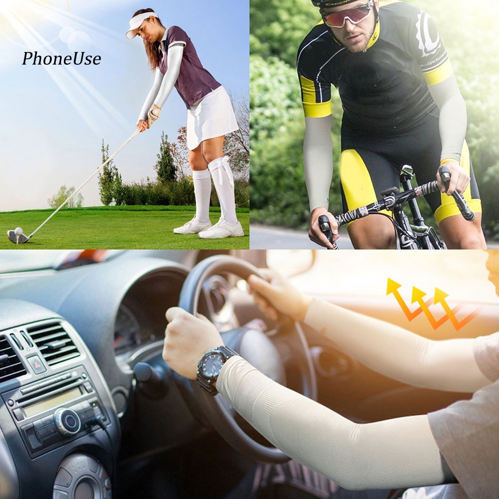 Set 3 Đôi Găng Cánh Tay Bằng Da PU Thoáng Khí Chống Tia UV Dành Cho Đạp Xe