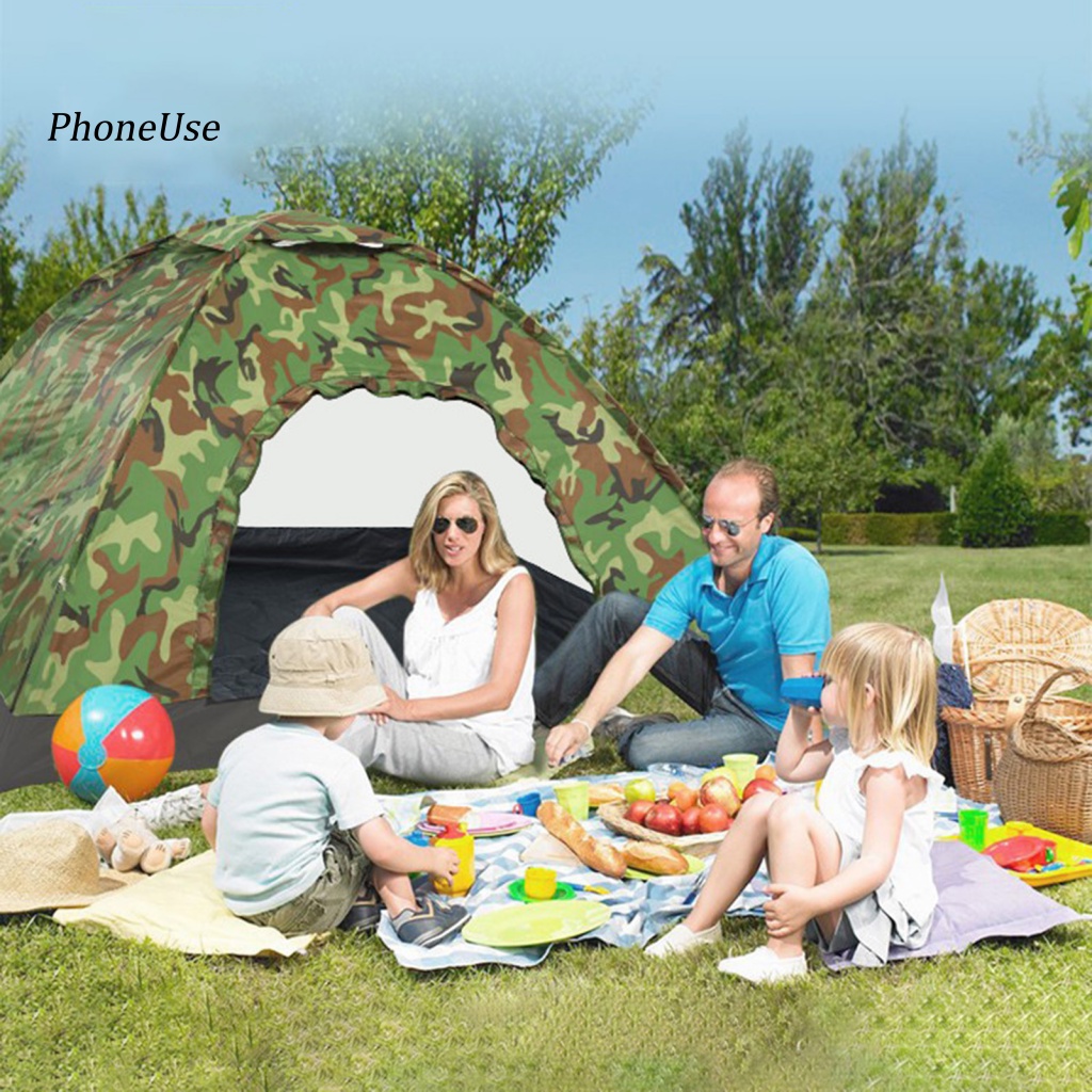 Lều Cắm Trại Bằng PU Hai Lớp Họa Tiết Rằn Ri