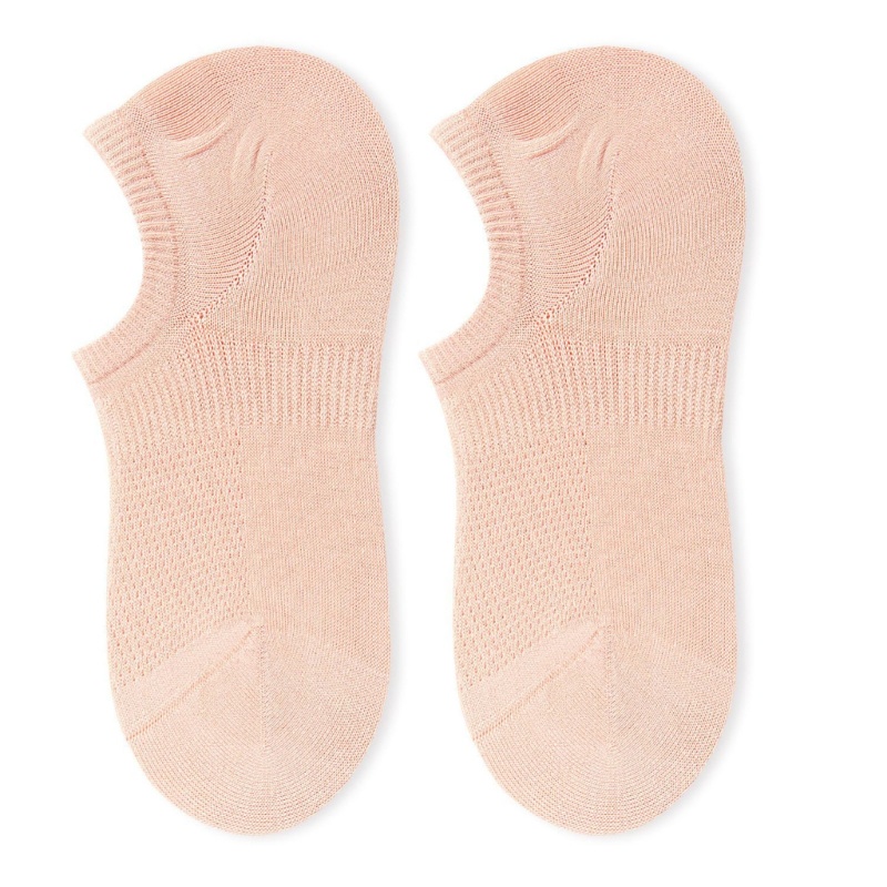 Vớ Thuyền Cotton Cổ Thấp Không Trượt Thoáng Khí Màu Trơn Thời Trang Mùa Hè Cho Nữ