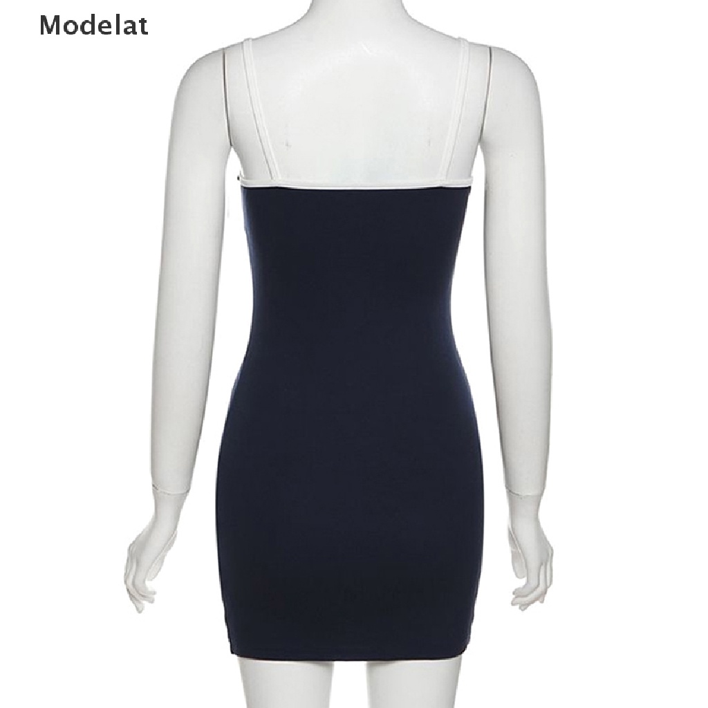 Đầm Hai Dây Cổ Tròn Dáng Ôm In Chữ Thời Trang Mùa Hè Cho Bạn Gái