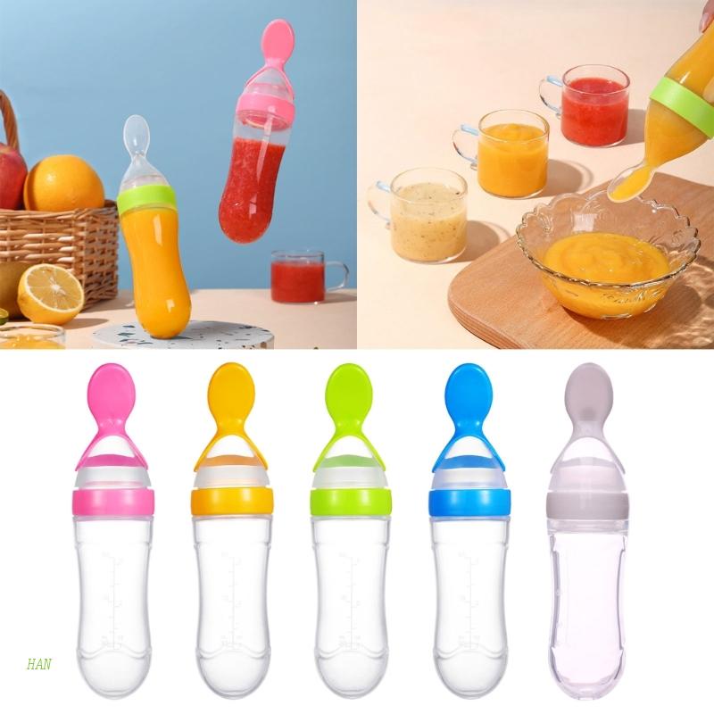 Bình Ăn Dặm Có Muỗng Bằng Silicone Cho Bé