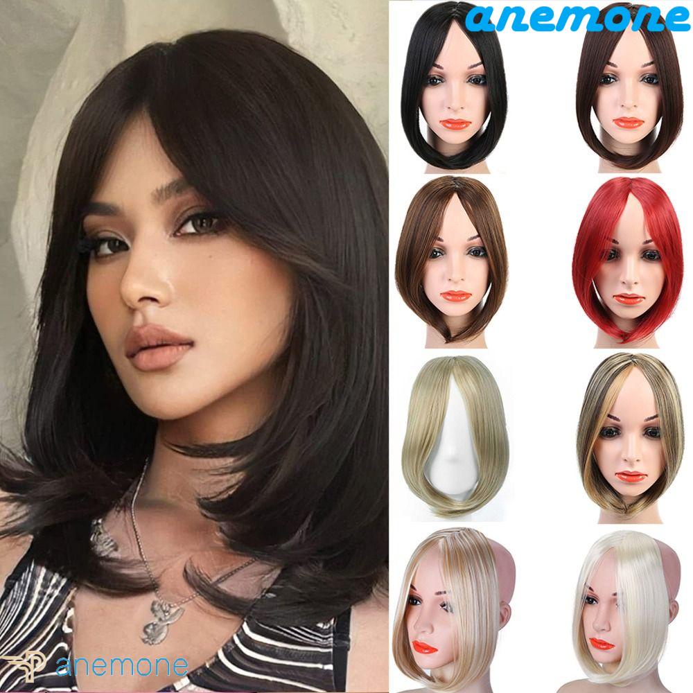 Kẹp Tóc Mái Ngang Trán Bằng Sợi Tổng Hợp Màu Đen Dễ Phối Đồ Cho Nữ