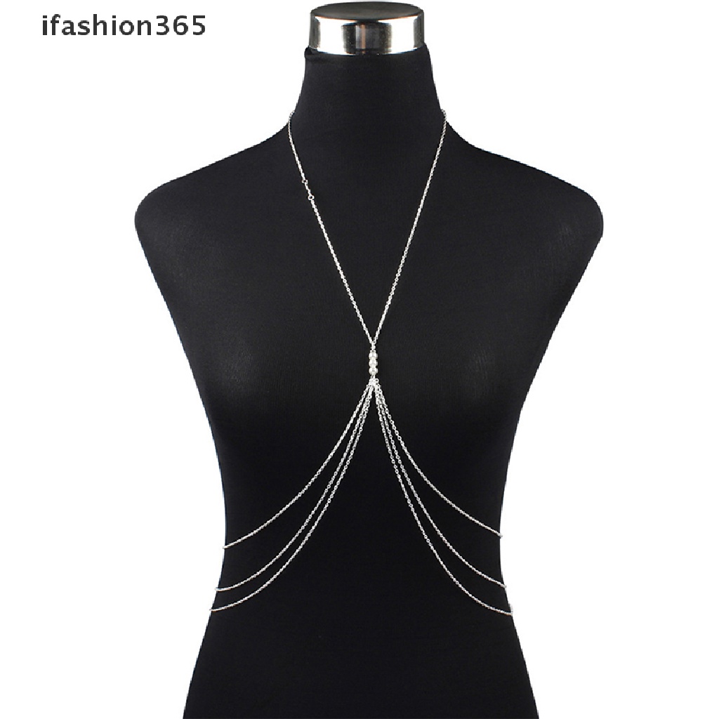 Dây Mắt Xích Đính Ngọc Trai Trang Trí Áo Ngực / Bikini Thời Trang Cho Nữ ifashion365