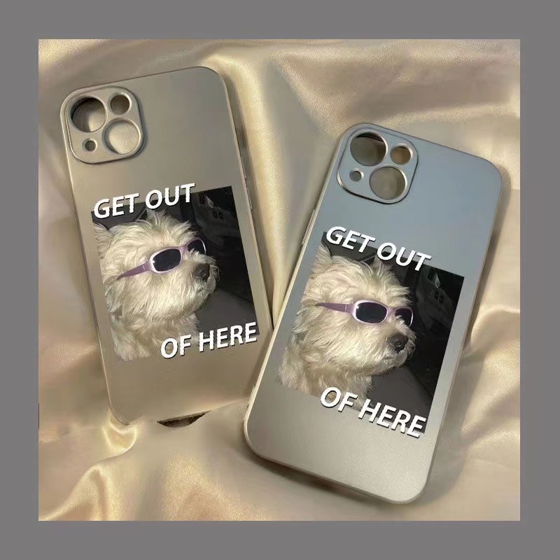 Ốp Điện Thoại Kính Viền TPU Dẻo Họa Tiết Chú Chó Đeo Kính Độc Đáo Cho IPhone 11 14 13 12 Pro XS Max XR X 8 + 7 6S Plus