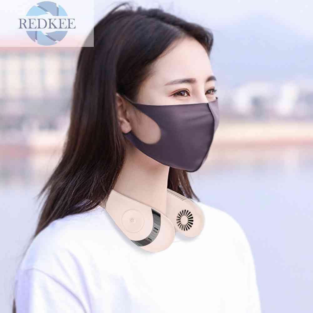 Quạt Thể Thao Đeo Cổ Không Cánh 5000mAh Có Thể Sạc Lại Bằng Cổng USB