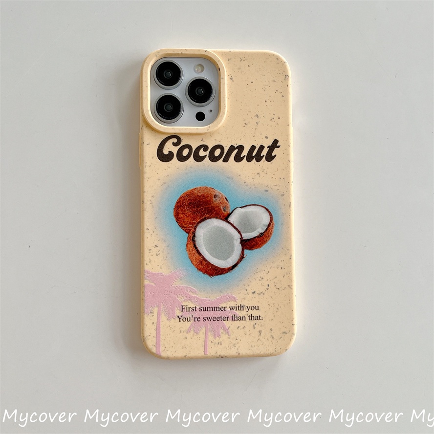 Ốp Điện Thoại Silicon Mềm Họa Tiết Trái Dừa Bảo Vệ Cho iPhone 14 13 12 11 Pro Max X XR Xs Max 6 7 8 Plus