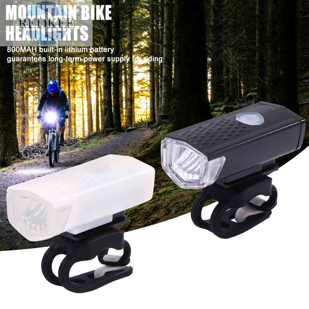 Đèn LED 3 Chế Độ Sáng Trắng / Đen Công Suất Cao Kèm Sạc USB Tiện Dụng Cho Xe Đạp