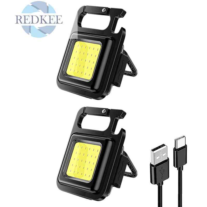 Móc Khóa Đèn Pin Mini COB 4 Chế Độ Sáng Tiện Dụng