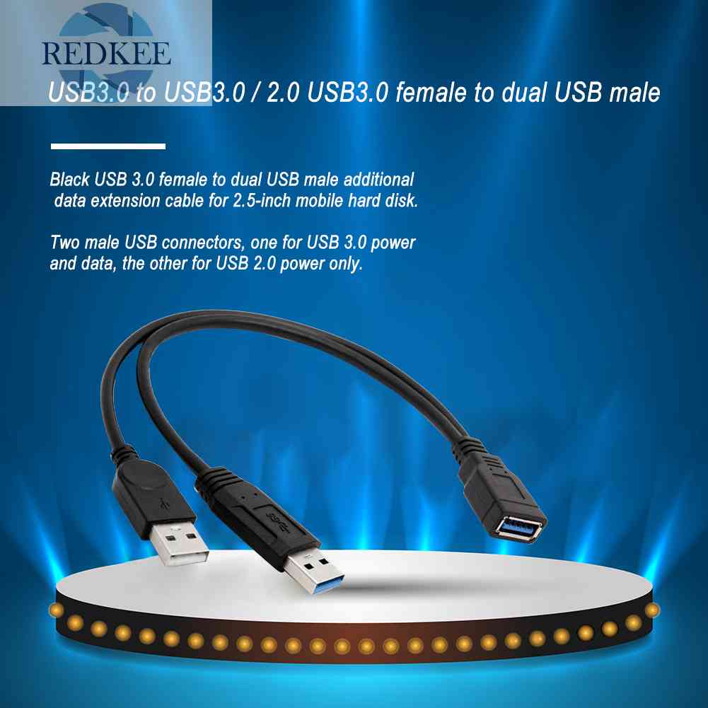 Cáp ChuyểN ĐổI Dữ LiệU Mở RộNg USB 3.0 Sang USB KéP MàU Đen