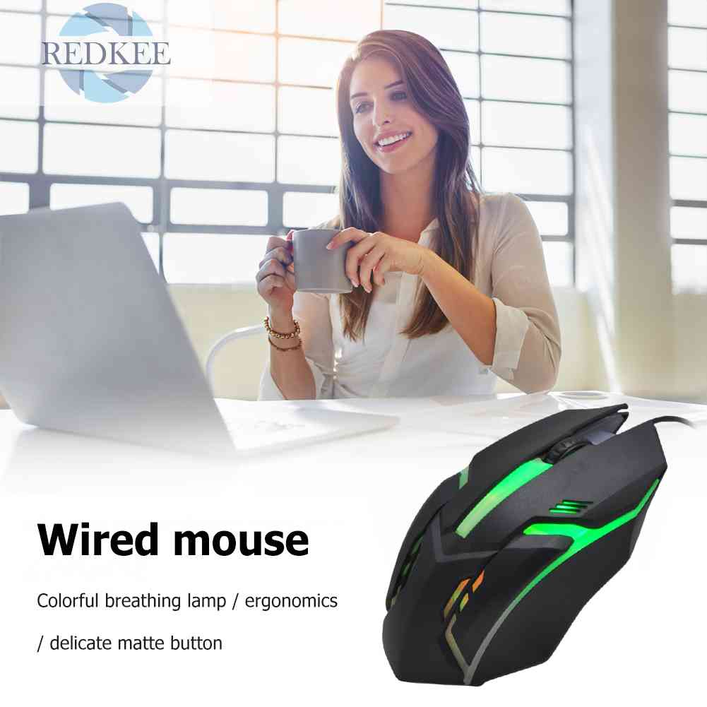 Chuột Quang Chơi Game 120cm USB 5500dpi Có Đèn Led 2 Nút Bấm Cho Văn Phòng